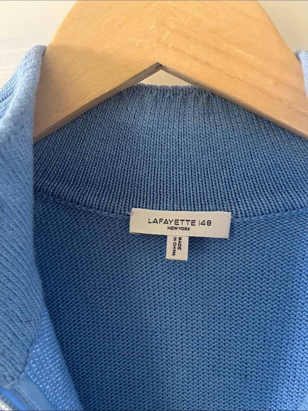 Lafayette 148 New York Women's Zip-Up Cardigan in SkyBlue Medium - Picture 3 of 6
